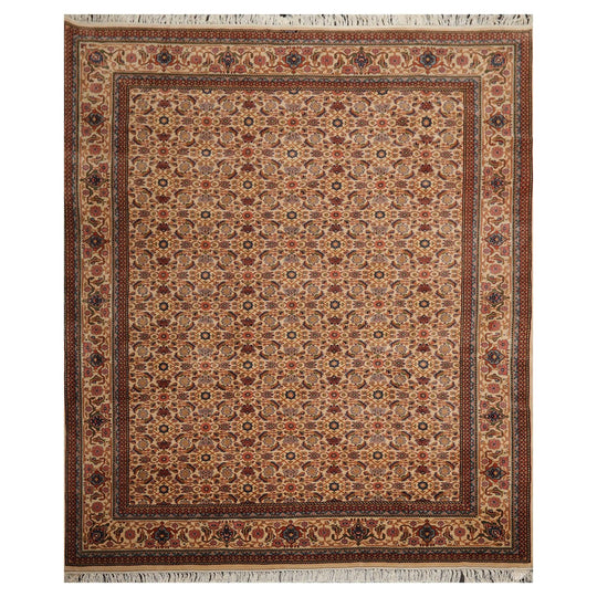 8'3" x 10' Hand Knotted 100% Wool Traditional Ferahan Oriental Area Rug Beige