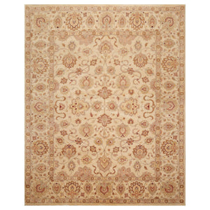 8' x10'  Beige Brown Taupe Color Hand Knotted Persian 100% Wool Traditional Oriental Rug