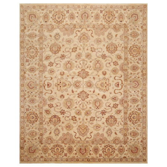 8' x 10' Hand Knotted Wool 16/18 Pak Persian 350 KPSI Oriental Area Rug Beige