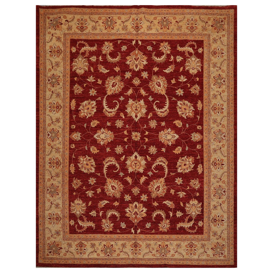 Chobi Peshawar Hand Knotted 100% Wool Oriental Area Rug Rusty Red 9' x 11'9