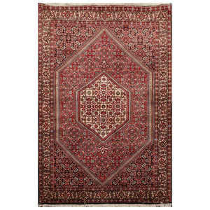 3' 10''x5' 10'' Ivory Rose Rust Color Hand Knotted Persian 100% Wool Traditional Oriental Rug