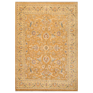 6' x8' 7'' Caramel Gold Beige Color Hand Knotted Persian 100% Wool Traditional Oriental Rug