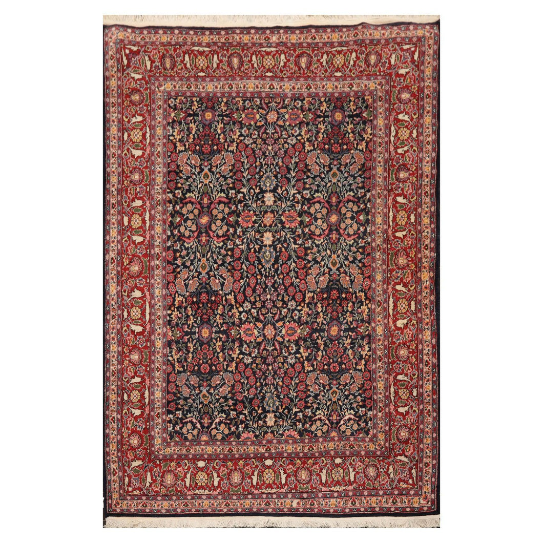 5' 9''x8' 9'' Orangey Red Gray Green Color Hand Knotted Persian 100% Wool Traditional Oriental Rug