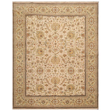 Hand Knotted Wool 250 KPSI Traditional Agra Oriental Area Rug Beige 7'11" x 10' - Oriental Rug Of Houston