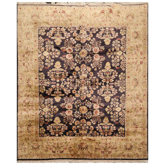 Hand Knotted Wool Sarouk 250KPSI Oriental Area Rug Dark Chocolate 7'11" x 9'10"