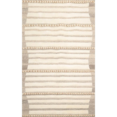 5' x 8' Handmade Wool Embossed look Loop & Cut pile Oriental Area Rug Ivory - Oriental Rug Of Houston