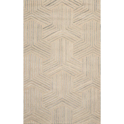 5' x 8' Handmade Wool Embossed look Loop & Cut pile Oriental Area Rug Ivory - Oriental Rug Of Houston