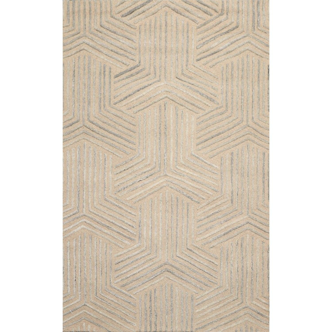 5' x8'  Beige Gray Color Hand Tufted Hand Made 100% Wool Modern & Contemporary Oriental Rug