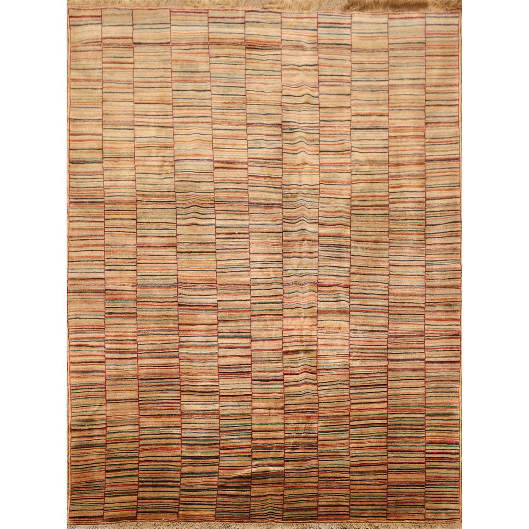 6' x8'  Tan Rust Black Color Hand Knotted Persian 100% Wool Modern & Contemporary Oriental Rug