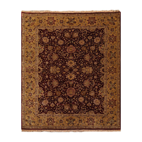 6'1" x 7'6" Hand Knotted 100% Wool Traditional Kashan Oriental Area Rug Maroon