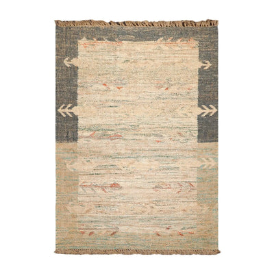 5’2” x 8’2” Hand Woven Natural Fiber Jute Modern Flatweave Kilim Area Rug - Oriental Rug Of Houston