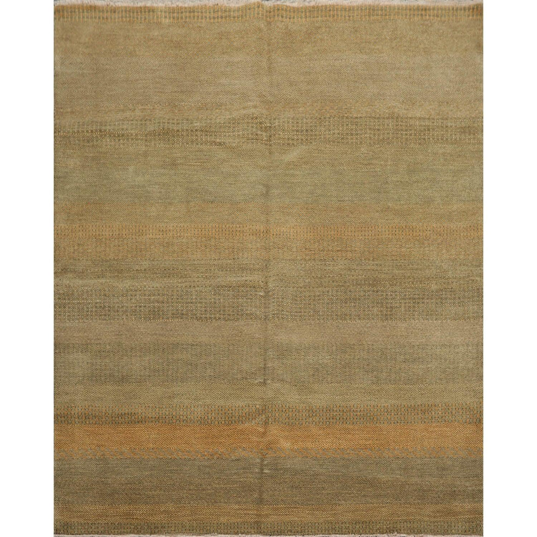 8' x10'  Moss Gray Beige Color Hand Knotted Tibetan 100% Wool Modern & Contemporary Oriental Rug