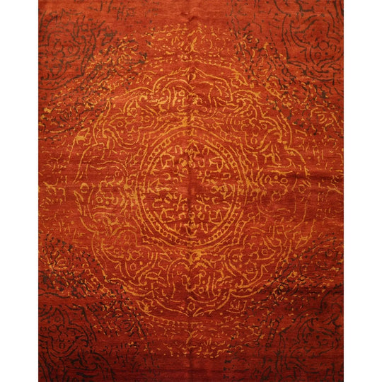 8'x10' Hand Knotted 100% Wool Tibetan Oriental Area Rug Terracotta
