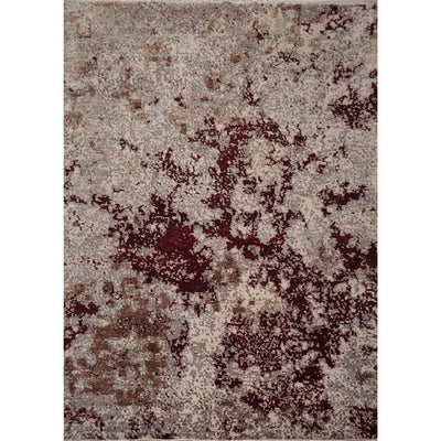 10' x 14' Hand Knotted Wool & Silk Modern Tibetan Oriental Area Rug Gray, Wine - Oriental Rug Of Houston