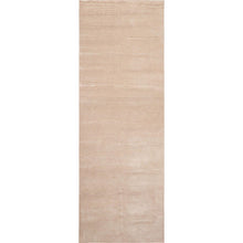 3' 6''x9' 11'' Tone On Tone Beige Color Hand Knotted Indo Tibetan Wool and Viscose Modern & Contemporary Oriental Rug