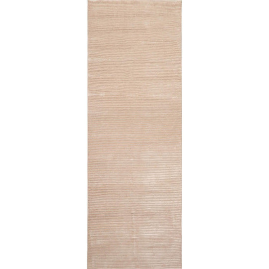 3'6" x 9'11” Runner Hand Knotted Wool & Viscose Tibetan Area Rug Beige