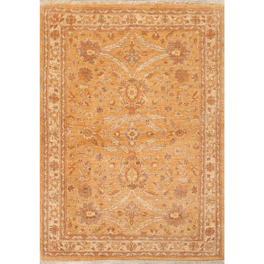 3'6" x 5' Hand Knotted 100% Wool Chobi Peshawar Traditional Area Rug Caramel