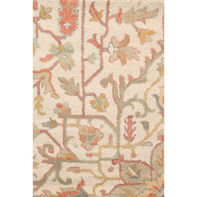 2' x 3' set of two Handmade 100% Wool Transitional Oriental Area Rug Beige, sage - Oriental Rug Of Houston