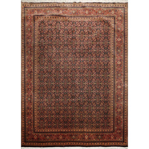 9x12 Hand Knotted 100% Wool Pak Persian Herati 300 KPSI Area Rug Navy - Oriental Rug Of Houston