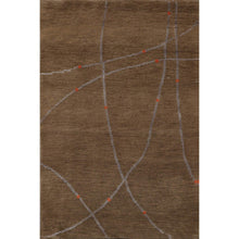 2' x3'  Moss Gray Orange Color Hand Knotted Tibetan 100% Wool Modern & Contemporary Oriental Rug