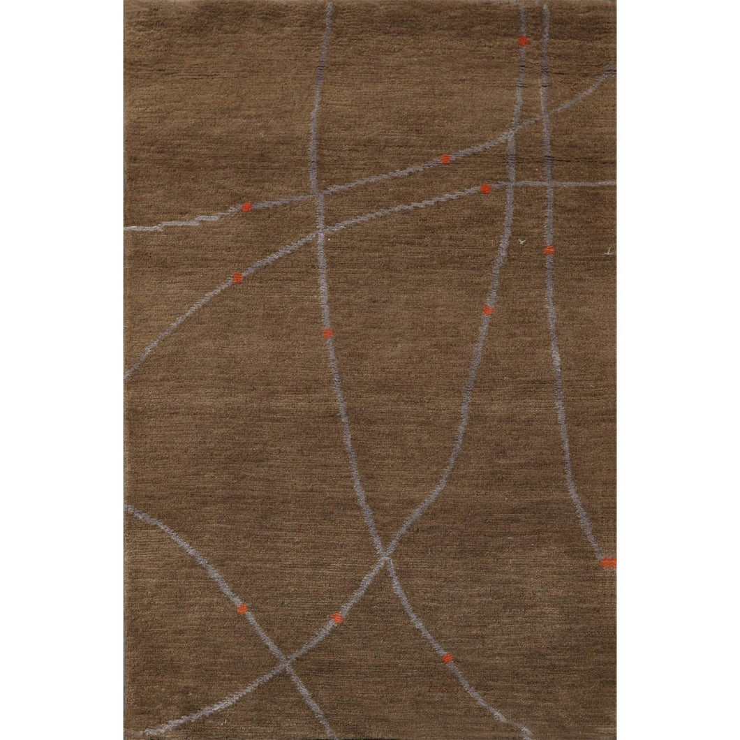2' x 3' Hand Knotted 100% Wool Modern Tibetan Oriental Area Rug Moss, Gray - Oriental Rug Of Houston