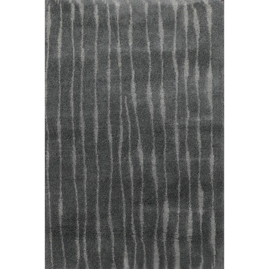 2' x 3' Hand Knotted Wool & Silk Modern Tibetan Oriental Area Rug Gray