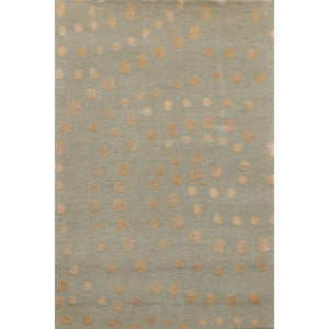 2’x 3’ Hand Knotted Wool & Silk Modern Tibetan Oriental Area rug Aqua, Beige - Oriental Rug Of Houston