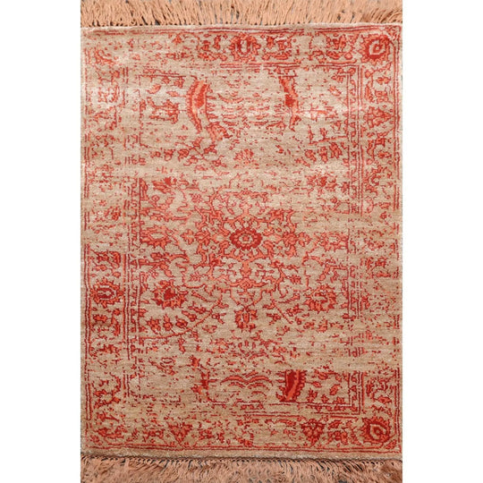 2' x 3' Hand Knotted 100% Viscose Modern Tibetan Oriental Area Rug Taupe