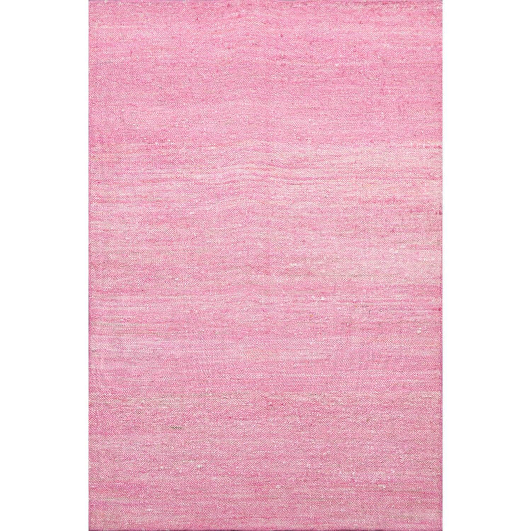 2' x3'  Pink Color Hand Woven Flat Weave 100% Silk Modern & Contemporary Oriental Rug