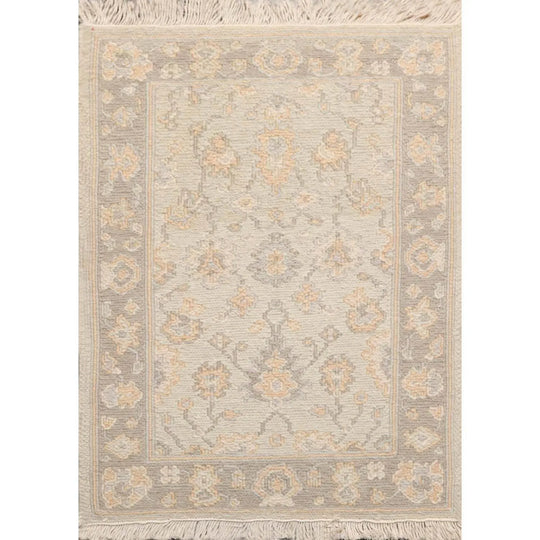 1'10''x2'7'' Hand Knotted 100% Wool Reversible Oriental Area Rug Gray