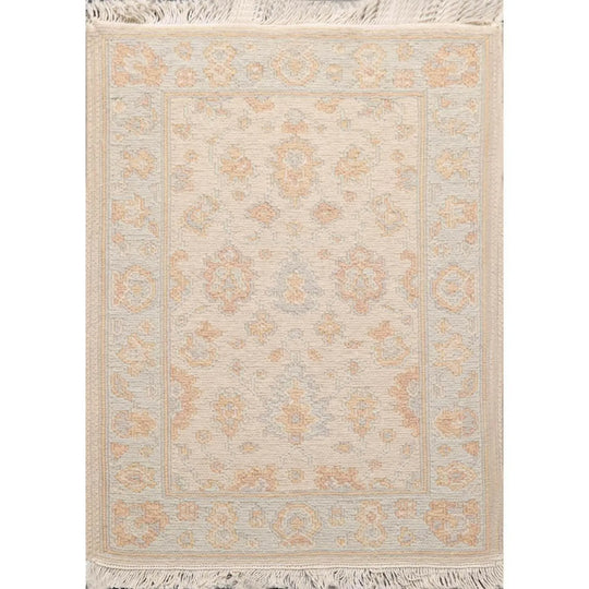 1'10''x2'7'' Hand Knotted 100% Wool Oriental Area Rug Beige