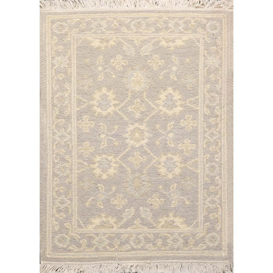 1'10''x2'7'' Hand Knotted 100% Wool Reversible Oriental Area Rug Gray