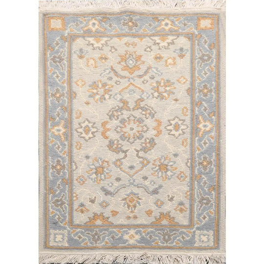 1'10''x2'7'' Hand Knotted 100% Wool Reversible Oriental Area Rug Beige