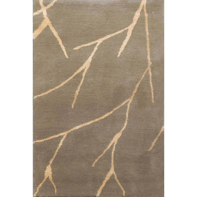 2' x 3' Hand Knotted Wool & Silk Transitional Tibetan Oriental Area Rug Gray - Oriental Rug Of Houston