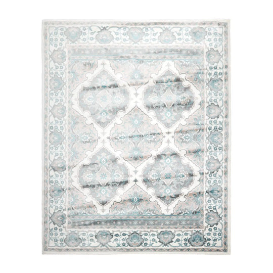 7'11” x 9'11” Modern 100% Polypropylene Oriental Area Rug Cream, Taupe, Red