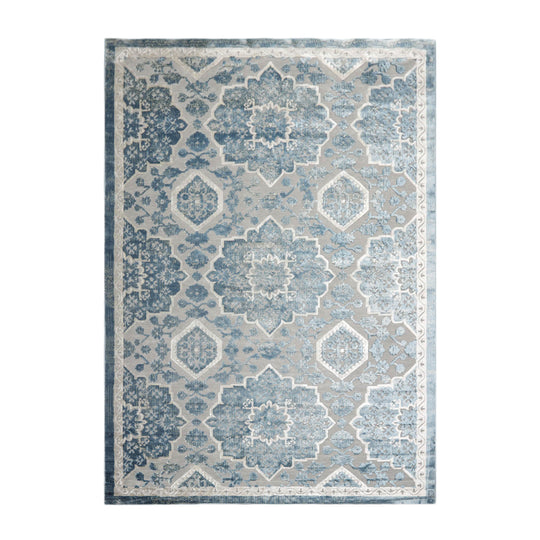 7'11” x 11'2” Designer Modern 100% Polypropylene Oriental Area Rug Gray, Blue