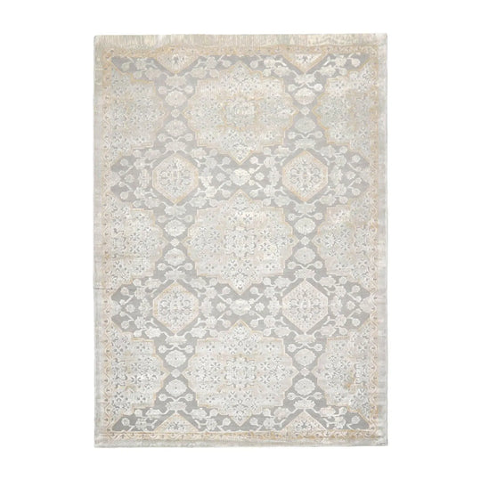 7'11” x 11'2” Designer Modern High Low Pile 100% Polypropylene Area Rug Gray