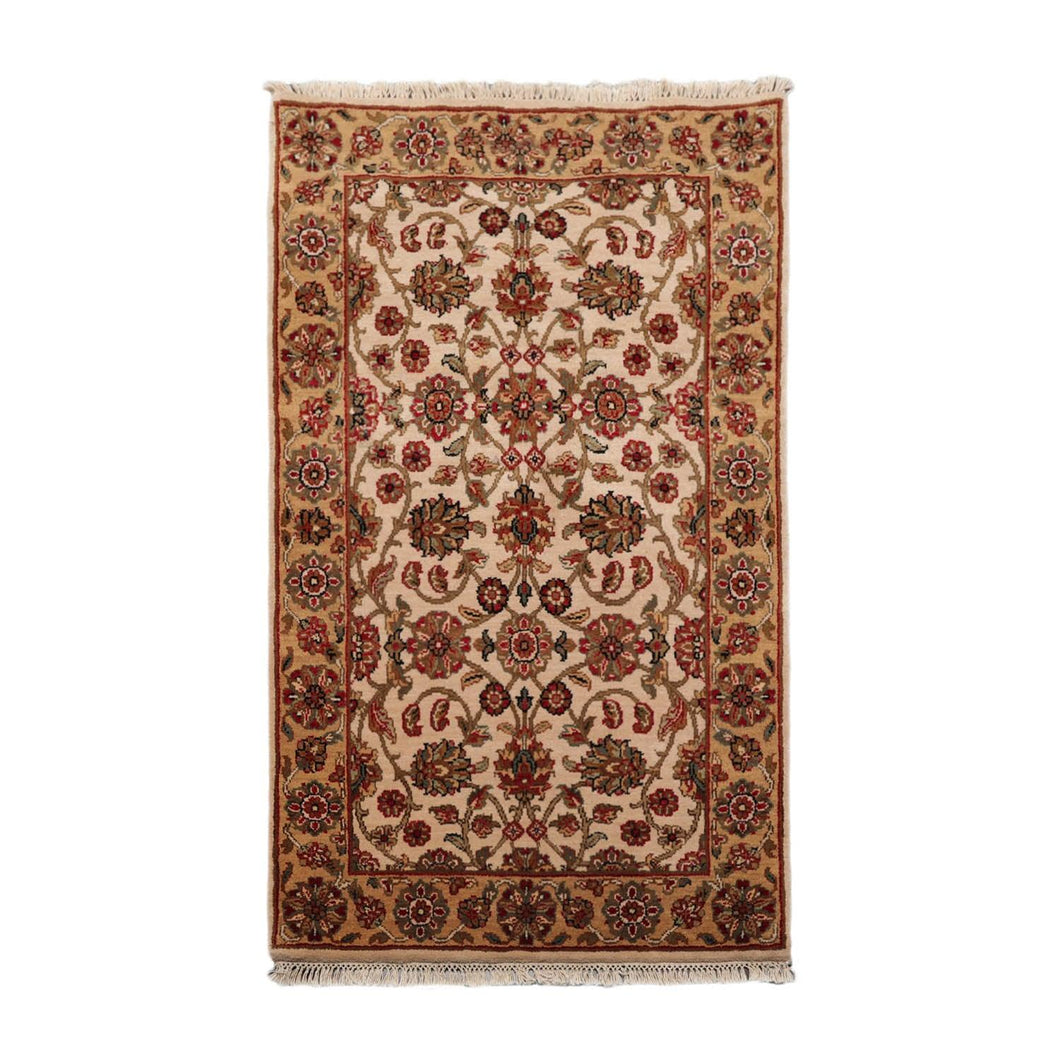 2' 11''x5' 2'' Beige Tan Sage Color Hand Knotted Persian 100% Wool Traditional Oriental Rug