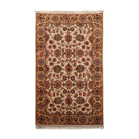 2’11” x 5’2" Hand Knotted 100% Wool Agra Traditional Oriental Area Rug Beige