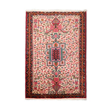 3' 5''x5' 3'' Beige Teal Charcoal Color Hand Knotted Persian 100% Wool Traditional Oriental Rug