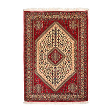 3’5” x 5’1" Vintage Hand Knotted Wool Abadehh 200 KPSI Oriental Area Rug Ivory - Oriental Rug Of Houston