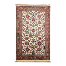 3' x4' 11'' Ivory Turquoise Red Color Hand Knotted Persian 100% Wool Traditional Oriental Rug
