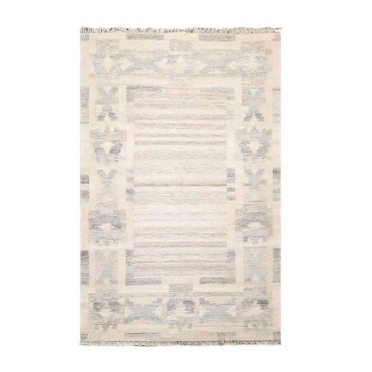 5' x 8' Hand Woven Wool Southwestern Flatweave Kilim Oriental Area Rug Beige