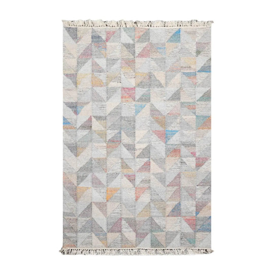 5' x 8' Indoor OutdoorHand Woven 100% Recycled PET Yarn Modern Kilim Area Rug