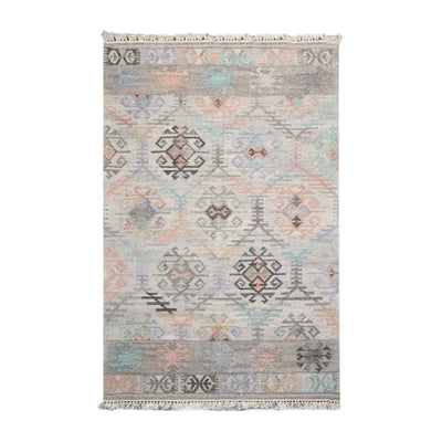 5' x 8' Indoor Outdoor Hand Woven 100% Recycled PET Yarn Modern Kilim Area Rug Beige - Oriental Rug Of Houston