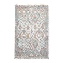 5' x 8' Indoor Outdoor Hand Woven 100% Recycled PET Yarn Modern Kilim Area Rug Beige - Oriental Rug Of Houston