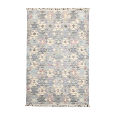 5' x 8' Indoor OutdoorHand Woven 100% Recycled PET Yarn Modern Kilim Area Rug Gray - Oriental Rug Of Houston