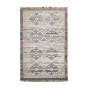 5' x8'  Gray Beige Brown Color Hand Woven Flat Weave PET Yarn Southwestern Oriental Rug