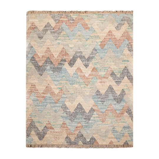 5’7” x 7’6” Hand Woven Natural Fiber Jute Southwestern Flatweave Kilim Area Rug
