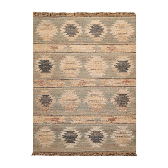 5’5”x7’8 Hand Woven Natural Fiber Jute Southwestern Flatweave Kilim Area Rug